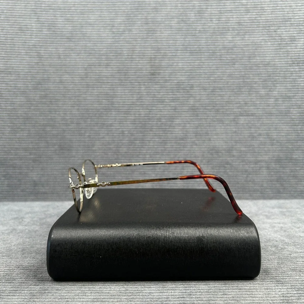 Vintage Italy Gold Oval Metal Eyeglass Frames MOD L1008 50-18-135 Col 80